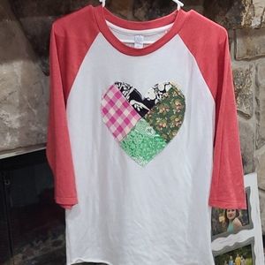Eliza Dean Softball Tee with Patchwork M